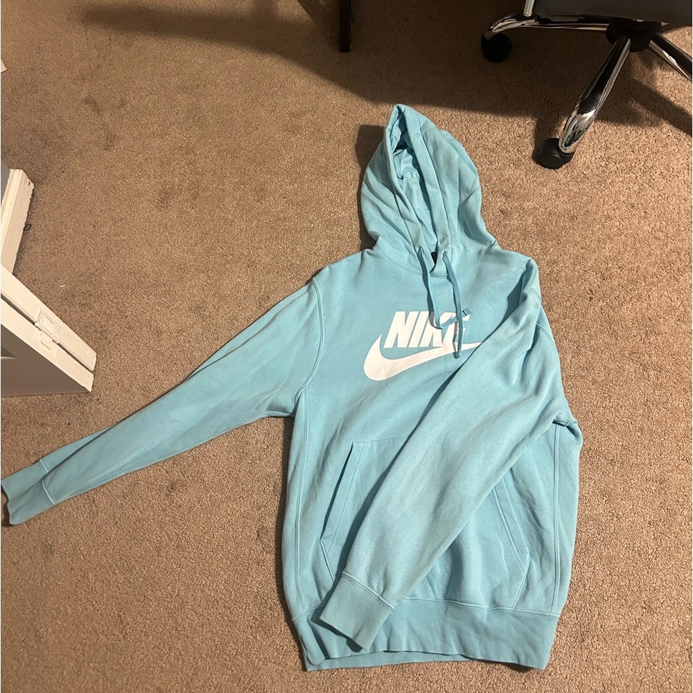 Blue Nike Swoosh Hoodie Mens Size Small